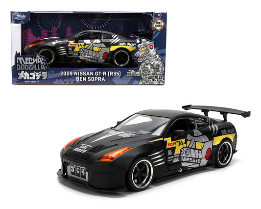Jada 1:24 Mechagodzilla 2009 Nissan GT-R R35 Ben Sopra – Matte Black – Hollywood Rides