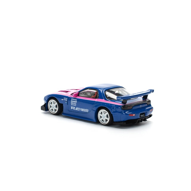 Pop Race 1:64 Mazda RX-7 RE-Amemiya Blue/Pink PR640240 - official product view 3