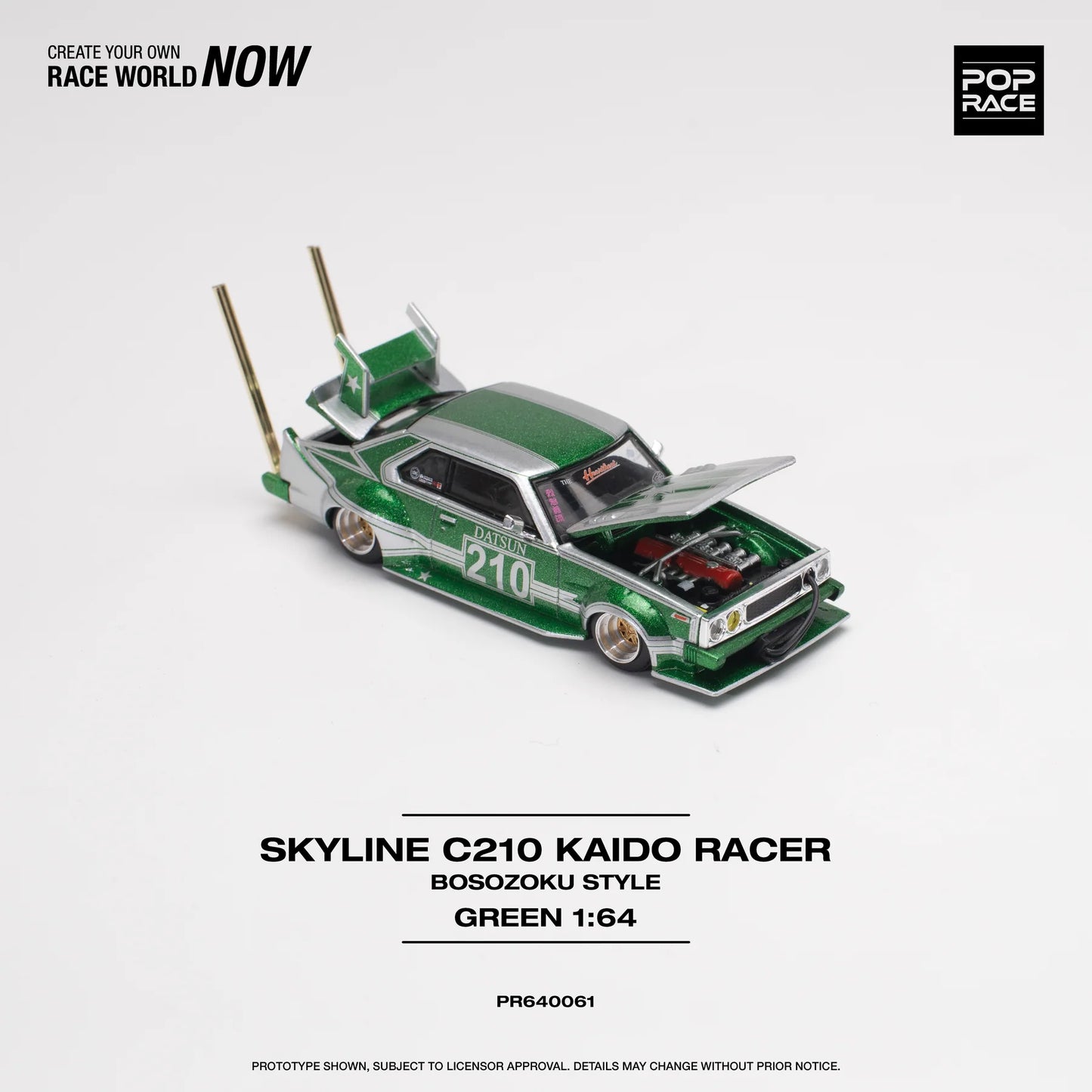 POPRACE 1:64 Skyline C210 Kaido Racer (BOSOZOKU STYLE)