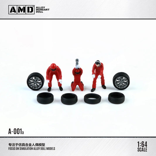 ALLOY MOREART DOLL 1:64 Car Repair Worker Doll Set (3 Colours)