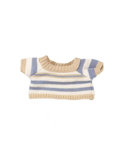 Meemo Bear beige striped knit top doll outfit