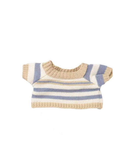 Beige Striped Knit Top