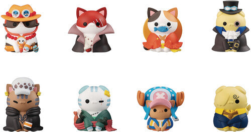 One Piece Mega Cat Project NyanPieceNyan! Vol.1 "I'm Gonna be King of Paw-rates!!" Box of 8 Figures