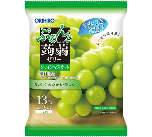ORIHIRO Shine Muscat Konjac Jelly - 6 Pieces, 120g