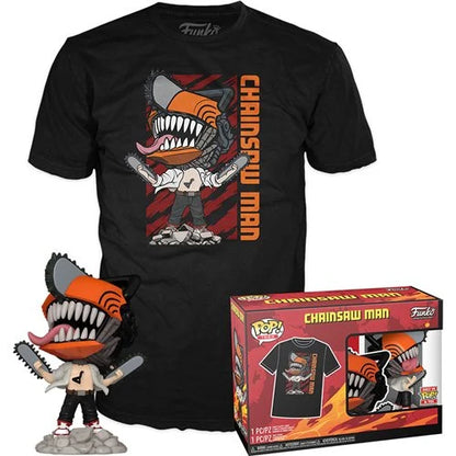 Chainsaw Man Funko Pop! Vinyl Figure #1804 and Adult Pop! T-Shirt 2-Pack (Size Large)