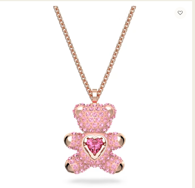 Swarovski 5642976 Teddy pendant Bear, Pink, Rose gold-tone plated