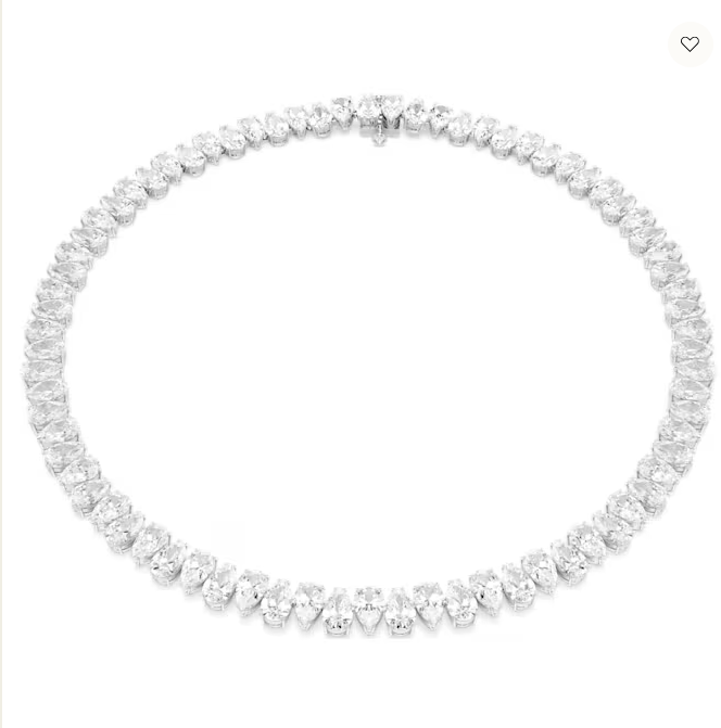 Swarovski 5662277 Matrix necklace Pear cut, White, Rhodium plated
