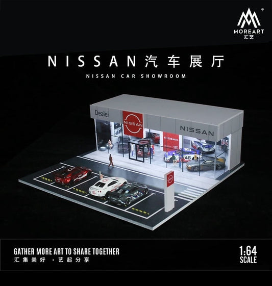 MoreArt NISSAN DEALER DEALERSHIP GARAGE SHOP DIORAMA LIGHTS 1/64 FOR DIECAST MOREART