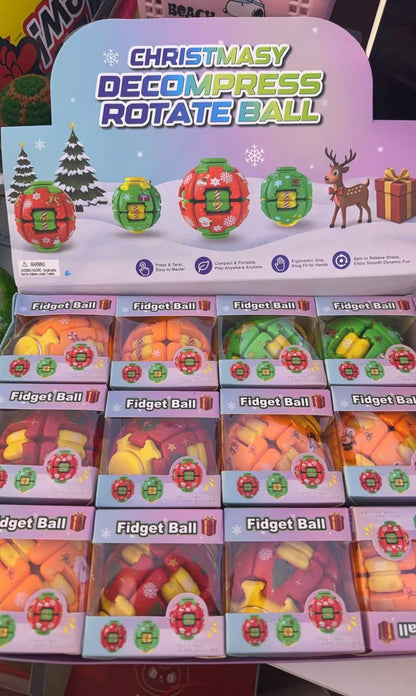 Christmas Decompress Rotate Fidget Ball - Assorted
