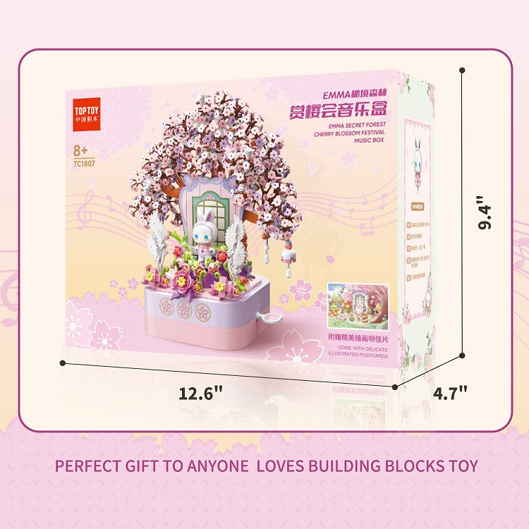 Emma Secret Forest Music Box - Cherry Blossom Building Blocks