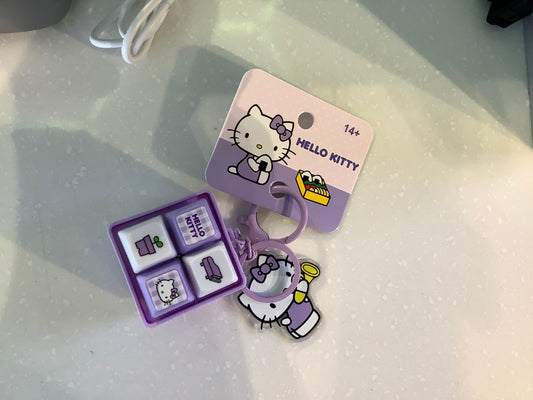 Sanrio Hello kitty keyboard Keychain- Purple