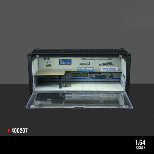 MoreArt Container Repair Shop Scene | 1:64 Lighted Diorama