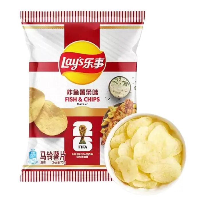 Lay’s 2026 FIFA World Cup Limited Edition Potato Chips England Fish & Chips Flavor (70g)