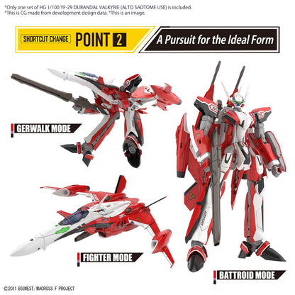 Macross Frontier YF-29 Durandal Valkyrie Alto Saotome Use High Grade 1:100 Scale Model Kit