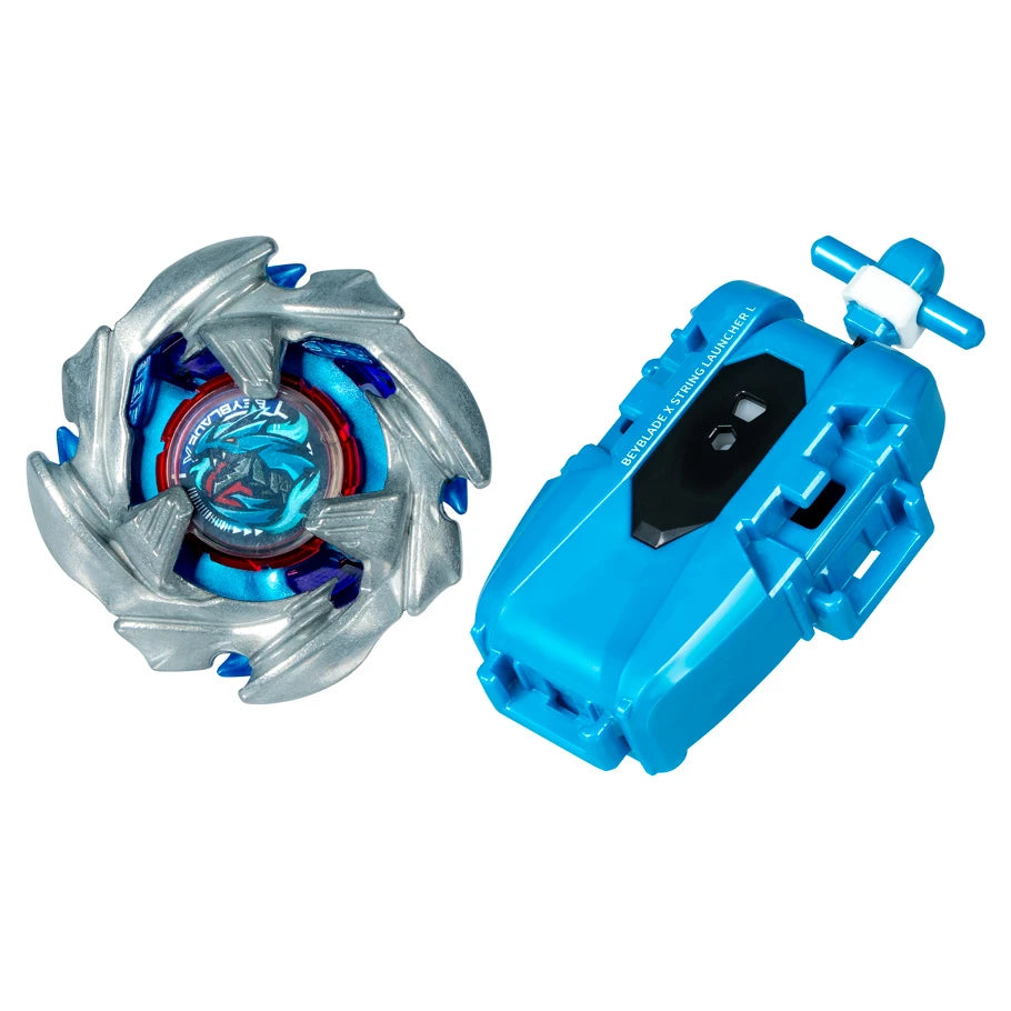 Beyblade X Cobalt Dragoon 2-60C Deluxe Left-Spin String Launcher Set