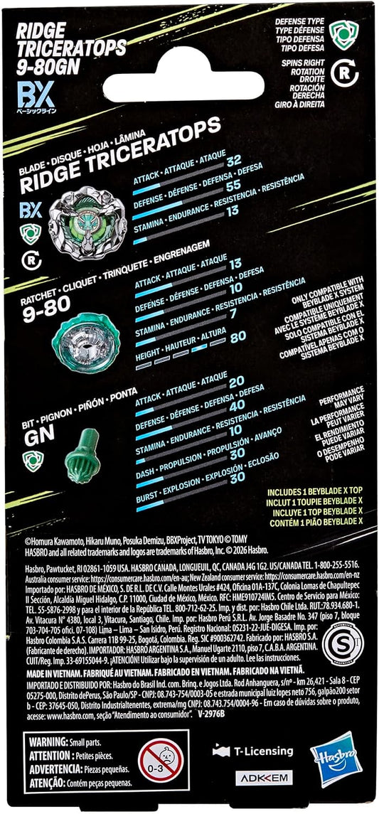 Beyblade X Ridge Triceratops 9-80GN Booster Pack