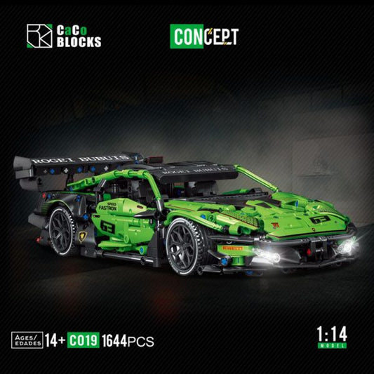 CACO BLOCK C019 Lamborghini green sports car 1:14