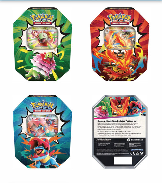 Pokémon Ascended Heroes tins front and rear views