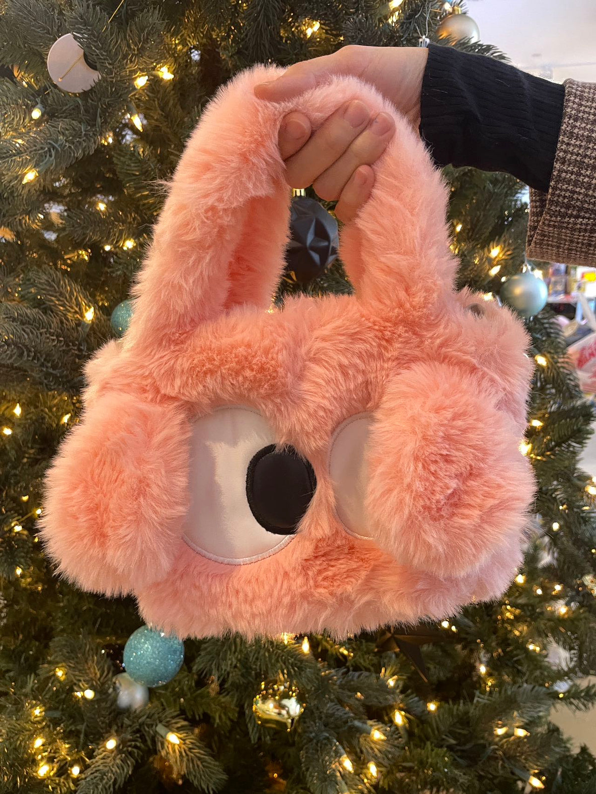 Big eye plush handbag