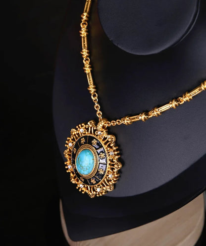 Laciann Di Turquoise Enamel Crown Necklace