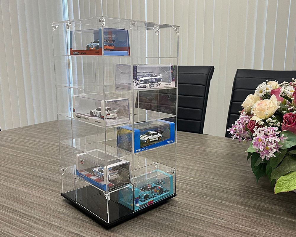 Showcase 1:64 Large 24-Car Display Desk Top Spinner with Cover (8″x 8″x16.25″) – MiJo Exclusives