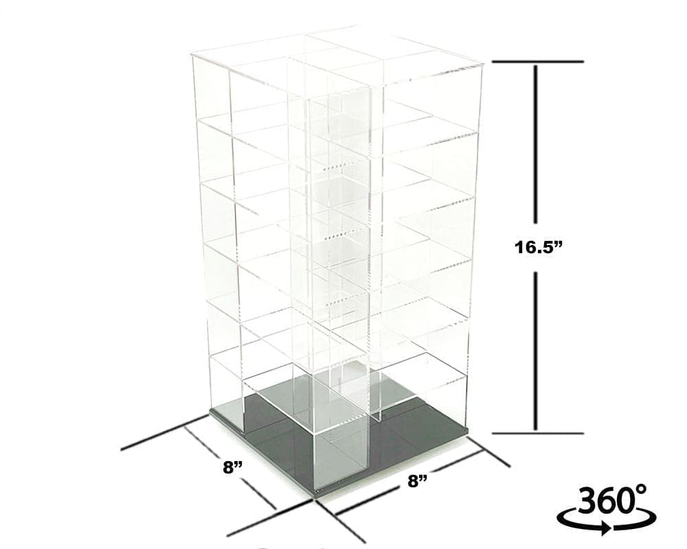 Showcase 1:64 Large 24-Car Display Desk Top Spinner with Cover (8″x 8″x16.25″) – MiJo Exclusives