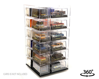 Showcase 1:64 Large 24-Car Display Desk Top Spinner with Cover (8″x 8″x16.25″) – MiJo Exclusives