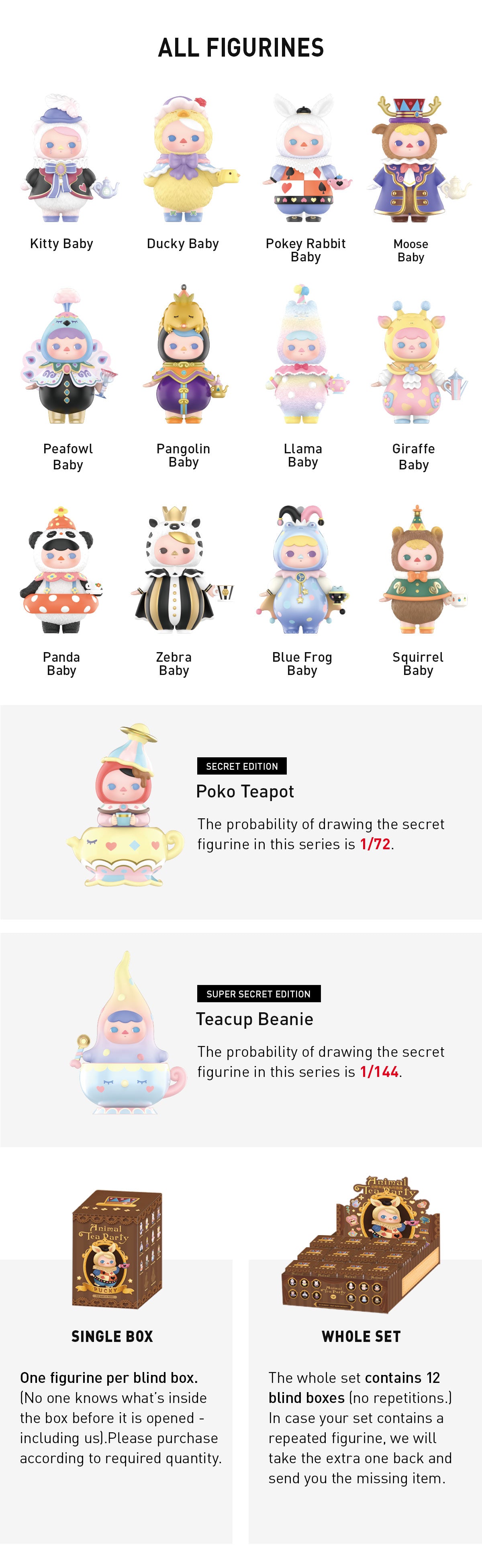 PopMart Pucky elf animal tea party series Blind Box