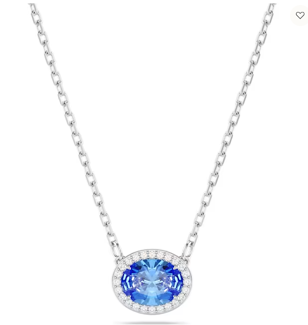 Swarovski 5671809 Constella necklace Oval cut, Blue, Rhodium plated