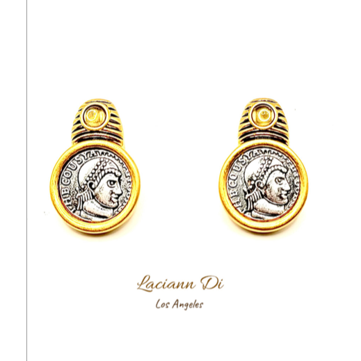 Laciann Di Portrait Silver Coins Earrings
