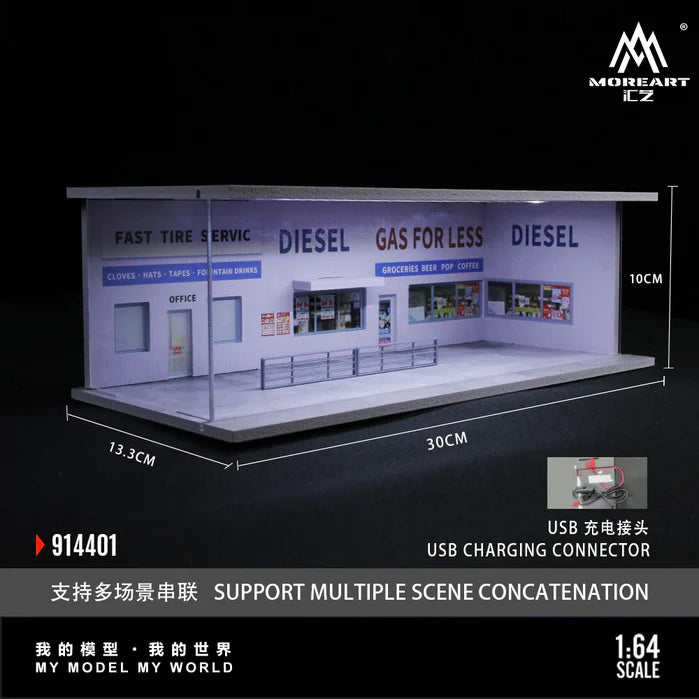 Moreart American Style Gas Station Lighting Scene MO914401