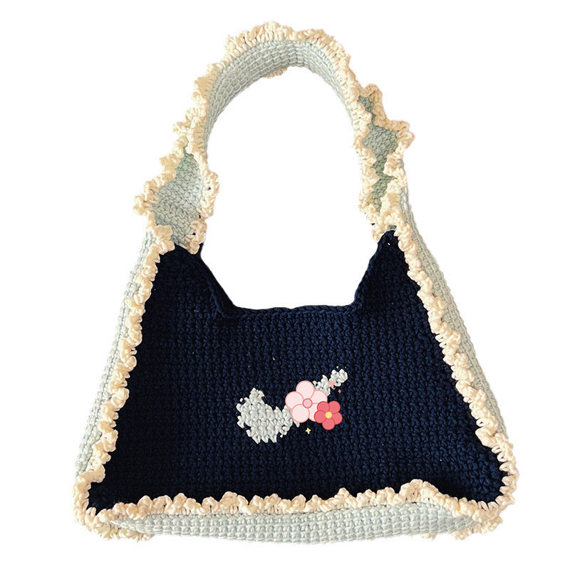 Hand-knitted cartoon bag