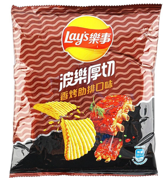 Taiwan version LAY'S Lay's Thick Cut Potato Chips Grilled Rib Flavor 34g