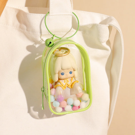 PVC transparent baby walking bag blind box figure display storage bag doll storage bag