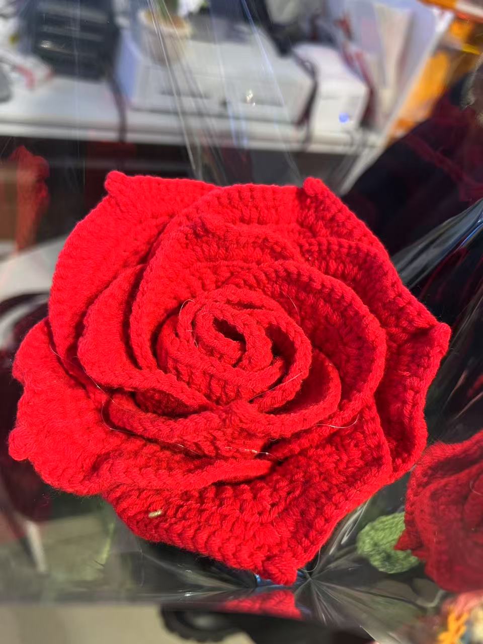 LL Thai style big rose knitted flower