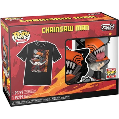 Chainsaw Man Funko Pop! Vinyl Figure #1804 and Adult Pop! T-Shirt 2-Pack (Size Large)