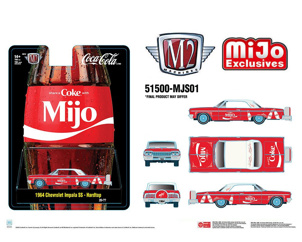 M2 Machines Coca-Cola Share A Coke with MiJo 1964 Chevrolet Impala SS Lowrider 1:64