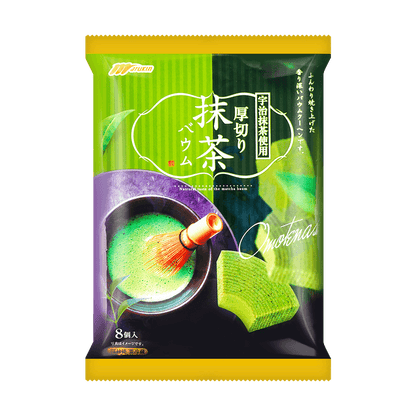 Uji Matcha Baumkuchen - Thick-Cut Japanese Cake, 8 Pieces, 7.05oz