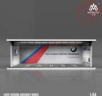 MoreArt 1:64 AMG Theme Lighting Version Assembled Car Model Parking Garage Scene
