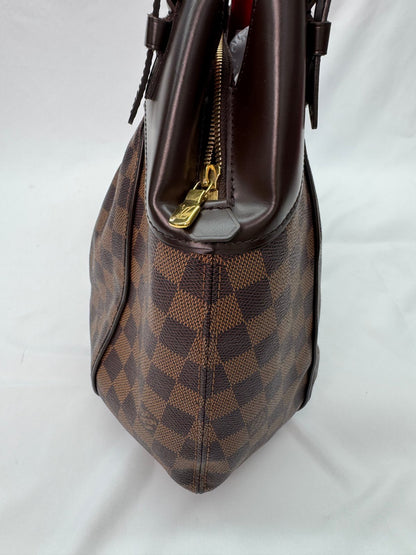 LOUIS VUITTON Sistina GM Shoulder Bag Damier Ebene Leather Brown N41540