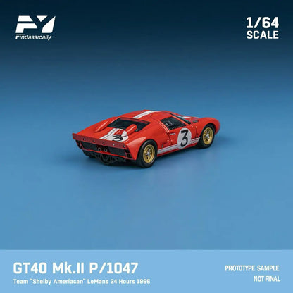 Finclassically 1/64 GT40 Mk.II P1047 Shelby American LeMans 24 Hours 1966 #3 Red