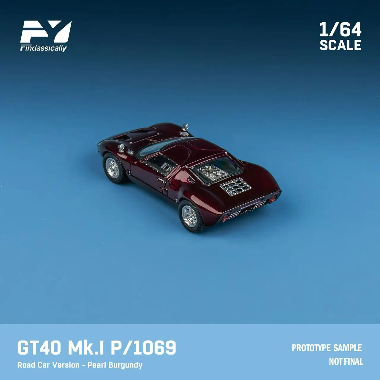 Finclassically 1/64 GT40 Mk.I P1069 Boliangdi wine red Road Car Version