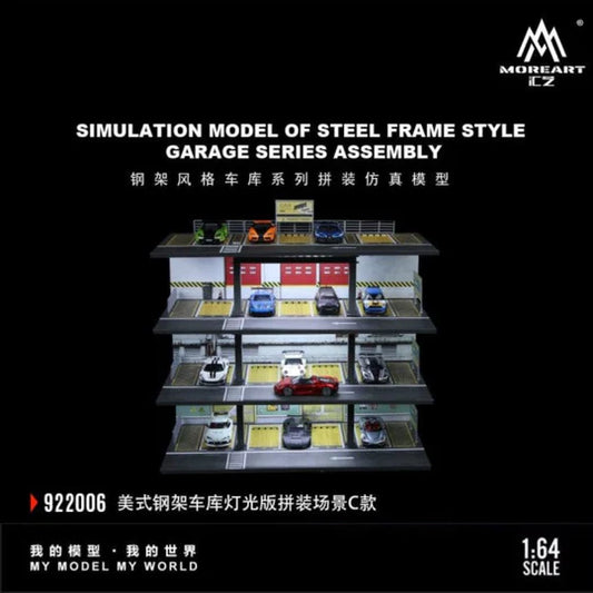 MoreArt 1:64 Simulation model of steel frame style garage series assembly MO922006