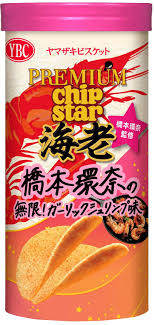 Glico PREMIUM Chip Star: Hashimoto Kanna's Infinite Garlic Shrimp Flavor 45g