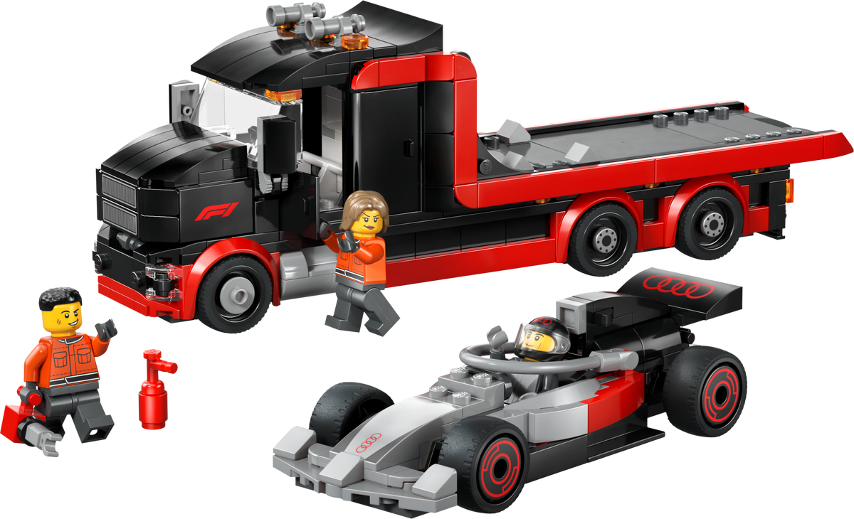F1 Display Truck with Audi F1 Race Car — LEGO 60493 — view 1