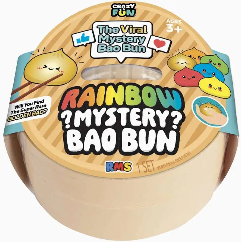 Crazy Fun Official Bao Bun RAINBOW 4-Inch Mystery Pack [1 RANDOM Squishy Dumpling]