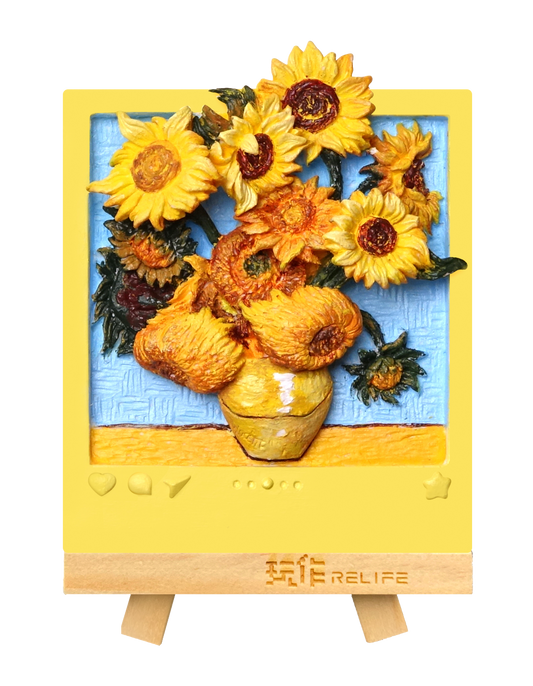 Sunflower painted finished magnet