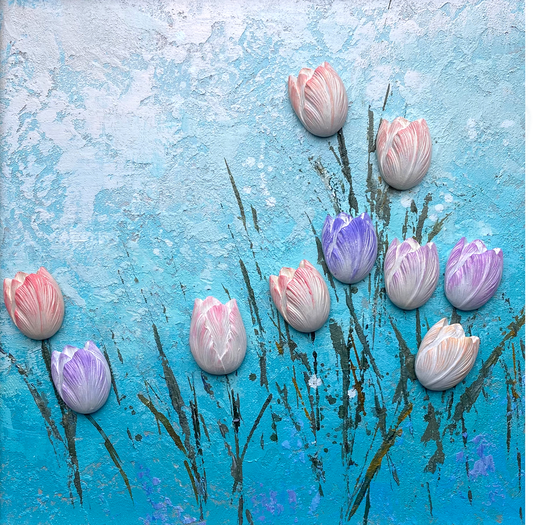 Pink Fragrance quartz sand painting kit 20 by 20 cm finished example