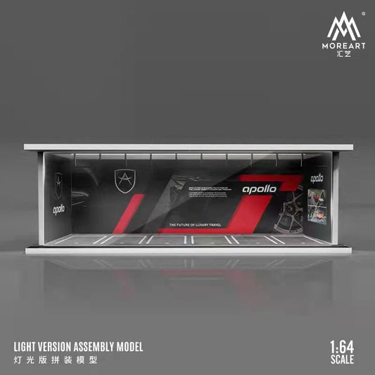 MoreArt 1:64 Scale Light-up Parking Lot Garage Scene for 1/64 Model Car Storage