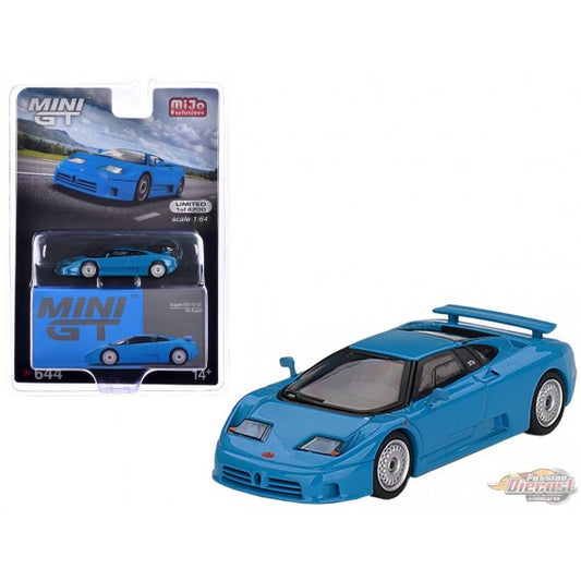 Mini GT 1:64 Bugatti EB110 GT Blu Bugatti Diecast Model Car MGT00644